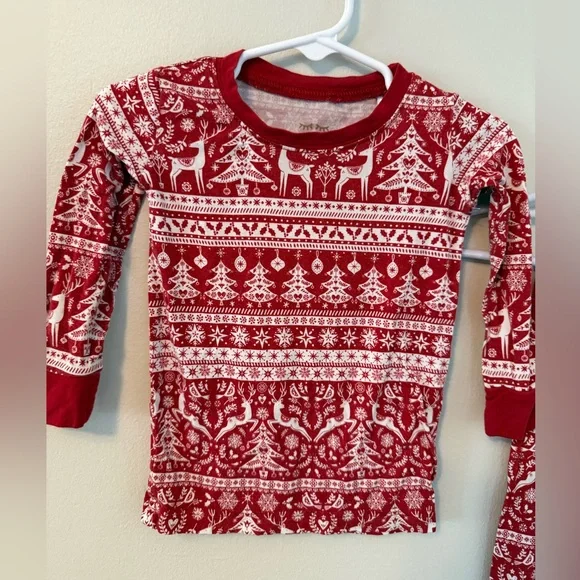 Little Sleepies Red and White Christmas Reindeer Pajamas - Picture 2 of 4